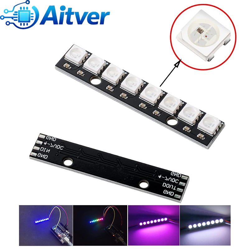Diy Electronics Address - WS2812B 8비트 RGB LED 모듈 5V