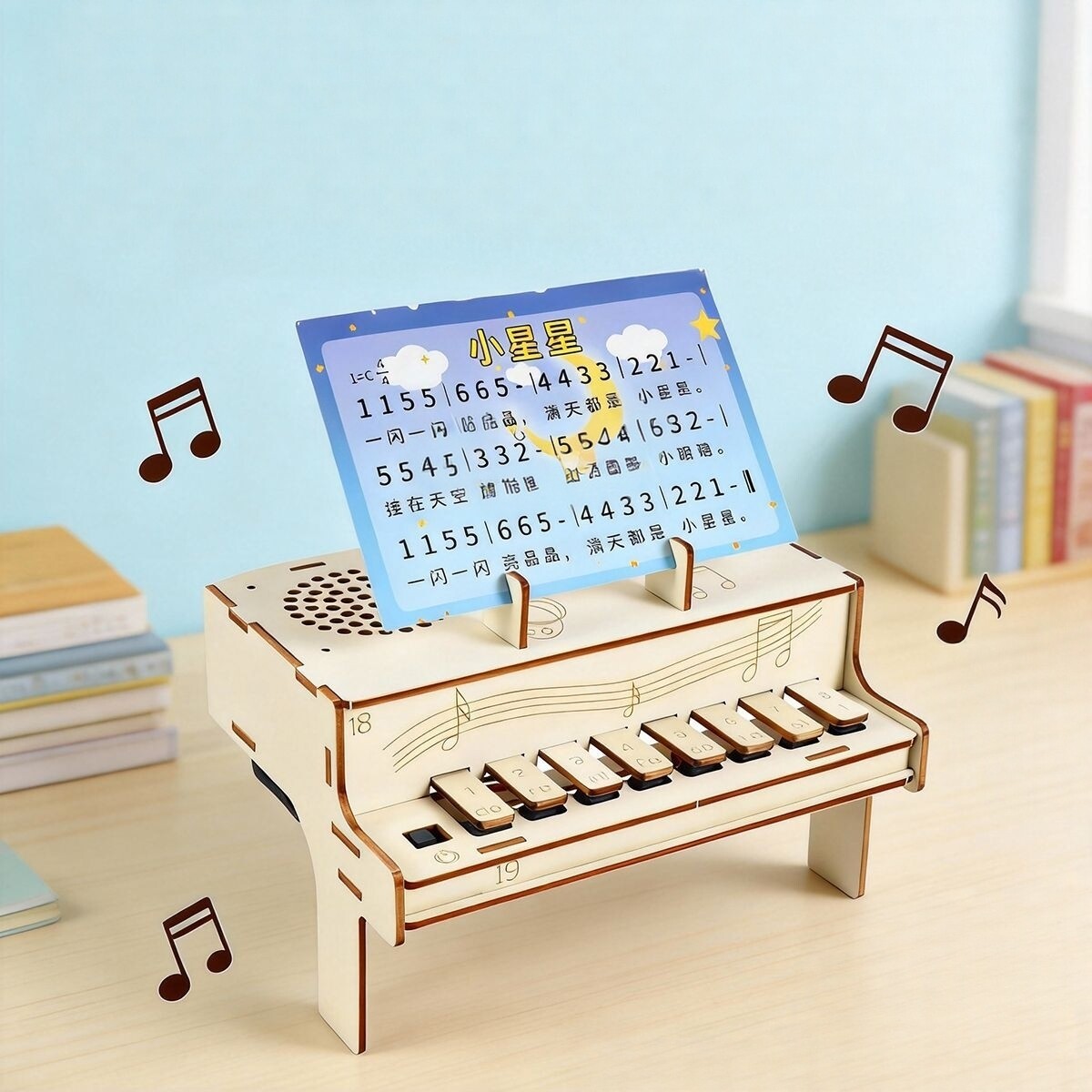 Diy Electronics Kids - DIY 나무 전자 피아노 모델 STEM