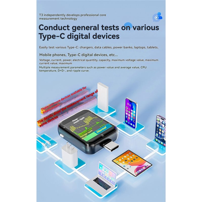 T3 USB-C 테스터 디지털 전압 전류 테스터 전력계 - Logic Analyzer Usb 리뷰 및 가격