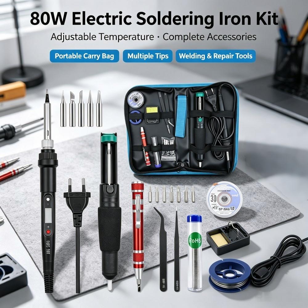 80W 온도 조절 가능 전기 납땜 인두, 가정용 DIY - Diy Electronics Bench 리뷰 및 가격