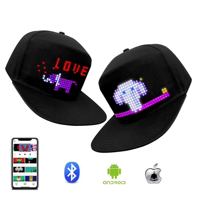 스마트 LED 라이트 디스플레이 모자 DIY 앱 제어  - Diy Electronics Logo 리뷰 및 가격