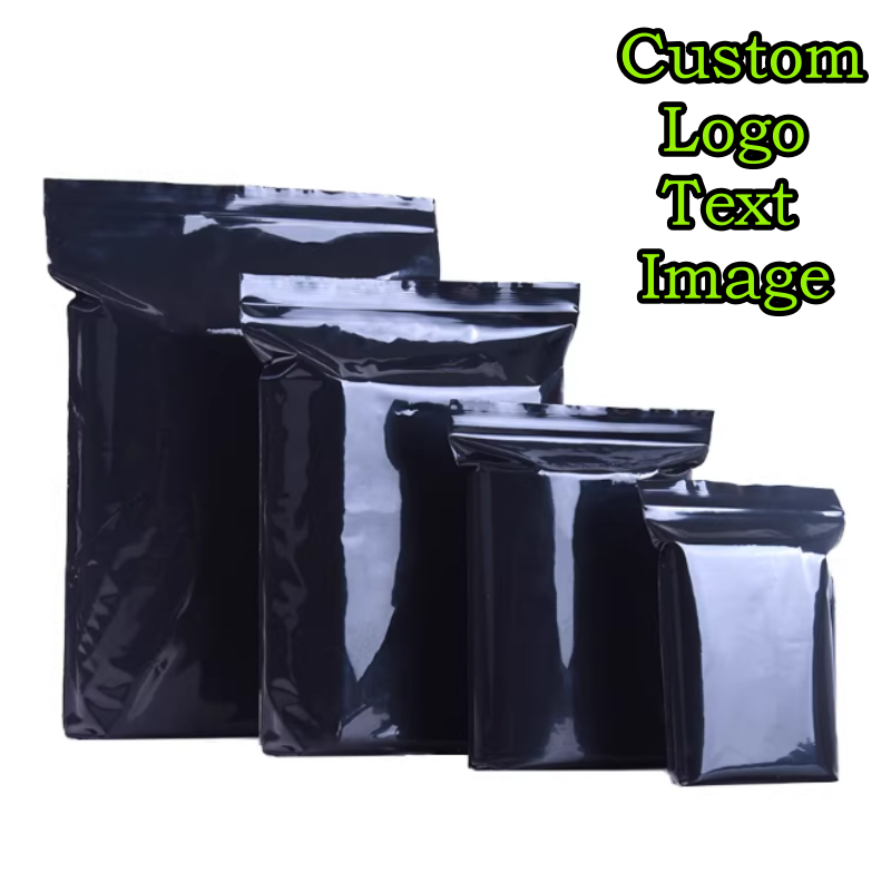 100PCS 블랙 PE 플라스틱 지퍼락 백 DIY 차광 - Diy Electronics Logo 리뷰 및 가격